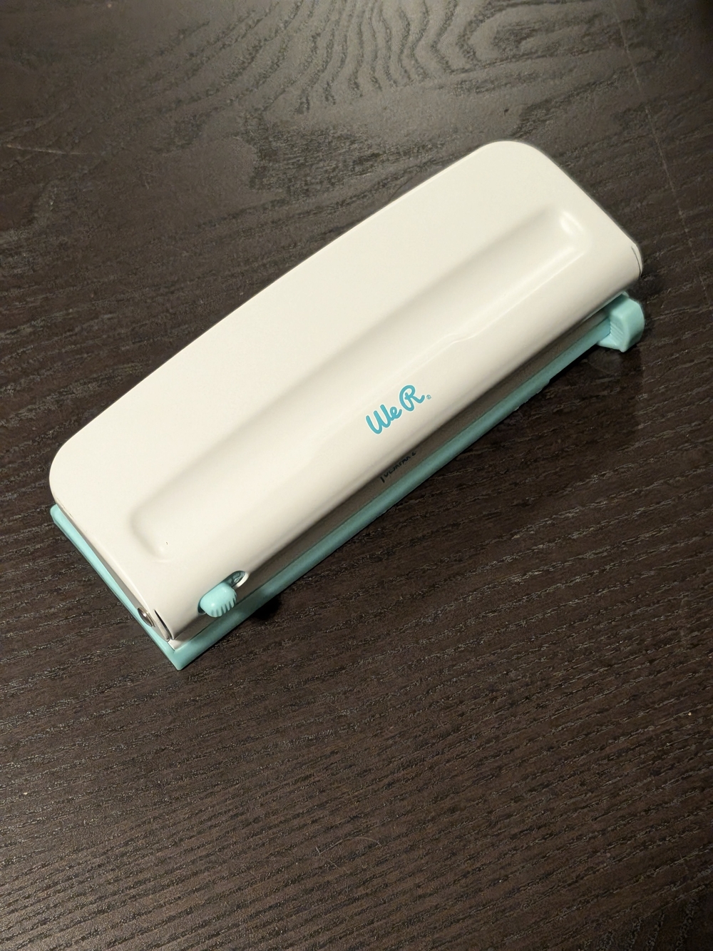 We R Memory Keepers White & Teal 6-Hole Planner Punch